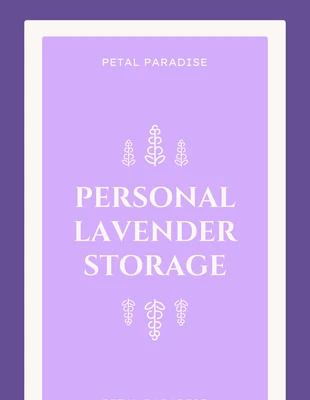 Free  Template: Lila minimalistisches Lavendel-Aufbewahrungsetikett