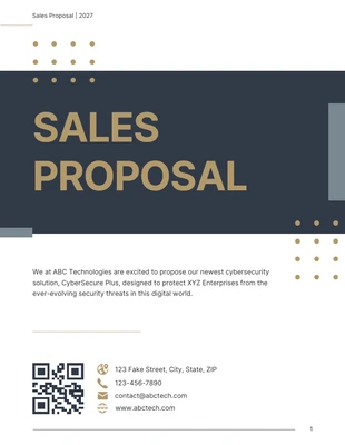 Free  Template: Modern White Brown And Dark Gray Sales Proposal