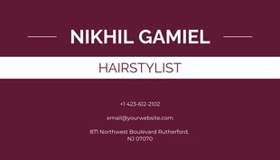 Style Savvy Modern Design Hair Salon Business Card - page 2