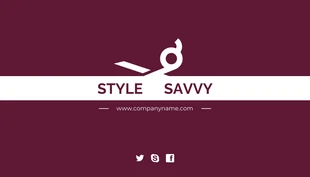 Free  Template: Style Savvy Modern Design Hair Salon Business Card