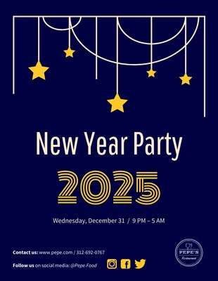 Free  Template: Golden Happy New Year Poster