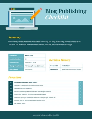 Simple Blog Publishing Checklist