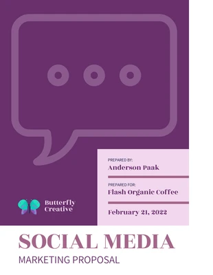 Free  Template: Proposition de marketing des médias sociaux Violet