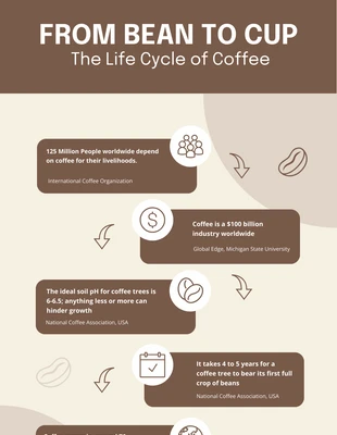 Free  Template: Infografica sul caffè marrone cremoso