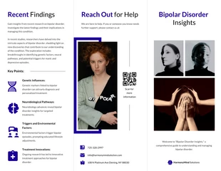 Free  Template: Bipolar Disorder Insights Accordion-Fold Brochure