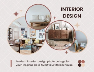Free  Template: Diseño interior simple crema y marrón
