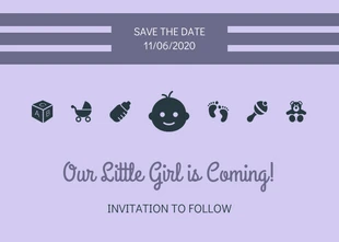 Free  Template: Baby Shower Save The Date Einladung