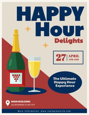 Free  Template: Convite Roxo E Verde Para Happy Hours