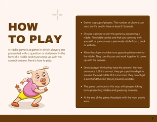 Brown Modern Minimalist Playful Riddle Game Presentation - Página 2