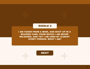 Brown Modern Minimalist Playful Riddle Game Presentation - صفحة 5