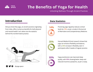 Free  Template: The Benefits of Yoga for Health Infographic