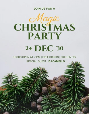 Free  Template: Light Grey Christmas Party Flyer