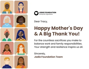 premium  Template: Multicultural Company Thank You Mother's Day Card