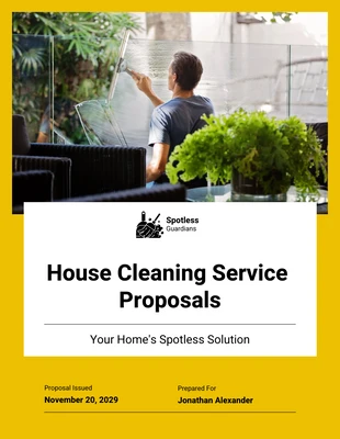 premium  Template: مقترحات خدمة تنظيف المنزل
