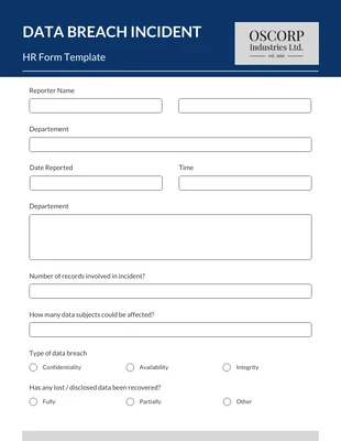 business  Template: Simple Navy and Gray HR Form