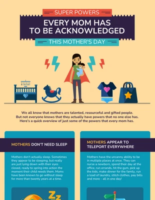 Free  Template: Superpowered Moms Mother's Day Infographic