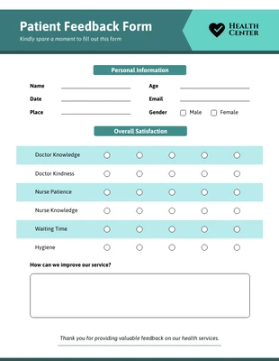 business  Template: Simple Emerald Green Feedback Forms
