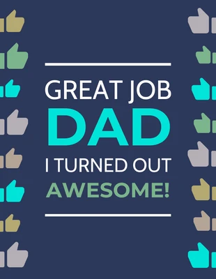 Free  Template: Great Job Father's Day Card