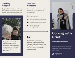 Free  Template: Coping with Grief Accordion-Fold Brochure