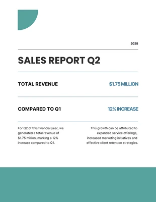 Free  Template: Green Simple Sales Report