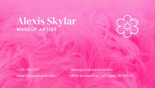 Pink Texture Make-Up Artist Business Card - صفحة 2