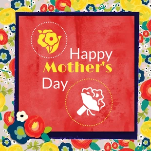 Free  Template: Carte vibrante pour la fête des mères