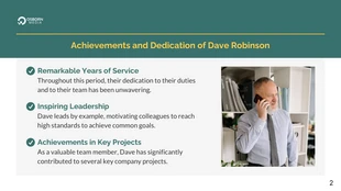 Team Member Retirement Announcement Company Presentation - page 2