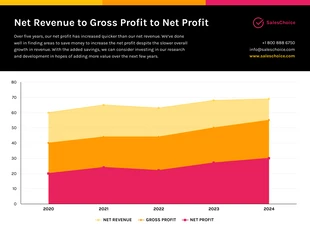 Net Revenue Gross Profit and Net Profit Area Chart