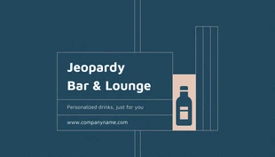 Free  Template: Cartão de visita de barman verde grade