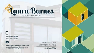 Real Estate Agent Business Card with Geometric Shape - Página 2