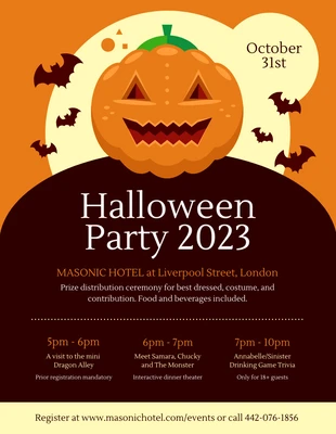 premium  Template: Pumpkin Halloween Party Event Flyer