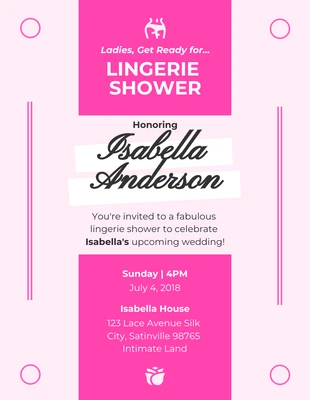 Simple Pinky Lingerie Shower Invitation