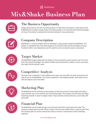Free  Template: Businessplan One Pager