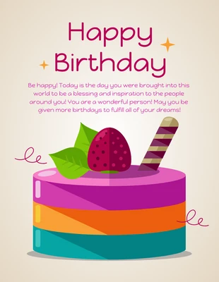 Free  Template: Happy Birthday Flyer mit Farbverlauf
