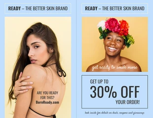 premium  Template: Brochure bi-fold di prodotti per la cura della pelle color pastello