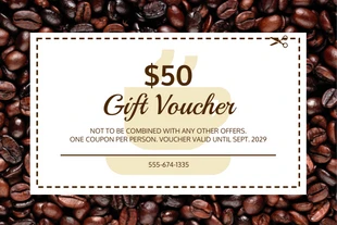 Free  Template: Gift Voucher Cafe