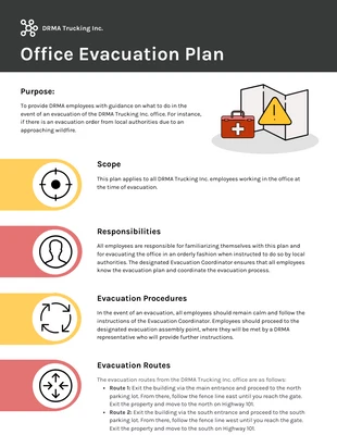 Free  Template: Emergency Fire Evacuation Plan Template