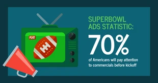 Free  Template: Postagem no Facebook sobre estatísticas de anúncios do Superbowl