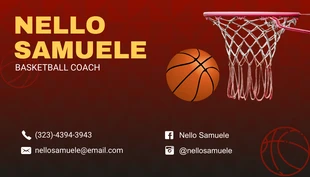Red And Black Modern Trainer Basketball Sport Business Card - Seite 2