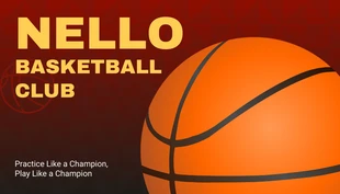 Free  Template: Biglietto da visita rosso e nero per lo sport del basket