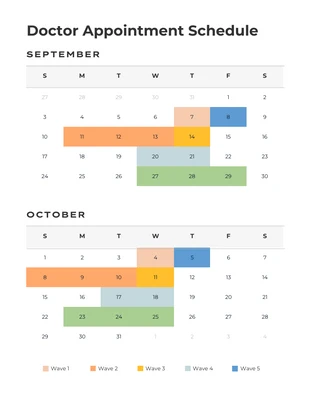Free  Template: White Doctor Appointment Wave Schedule Template
