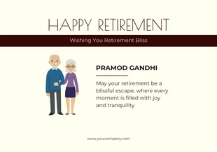 Free  Template: Cream and Brown Minimalist Clean Retirement Card