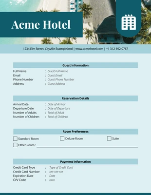premium  Template: Formulaire de réservation d'hôtel minimaliste vert