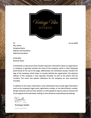 Free  Template: Brown And White Elegant Vintage Letterhead Template
