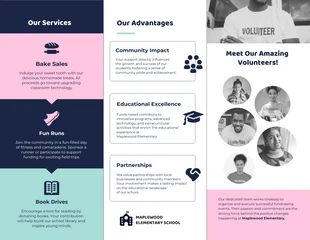 Pink and Dark Blue School Fundraising Tri-fold Brochure - Página 2