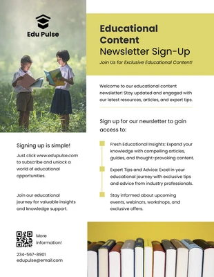 premium  Template: Educational Content Newsletter Sign-Up