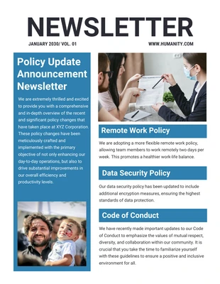 Free  Template: Policy Update Announcement Newsletter