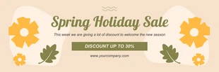 Free  Template: Beige And Green Cheerful Illustration Spring Holiday Banner