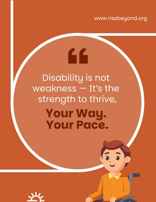 Free accessible Template: Póster motivacional de una Organización sin Fines de Lucro para Personas con Discapacidad