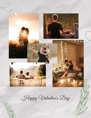 Free  Template: Collage de amor de San Valentín minimalista gris
